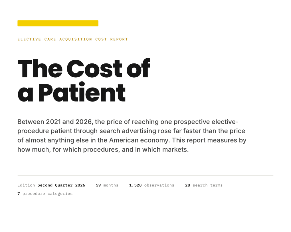 Cover of The Cost of a Patient, Second Quarter 2026 edition