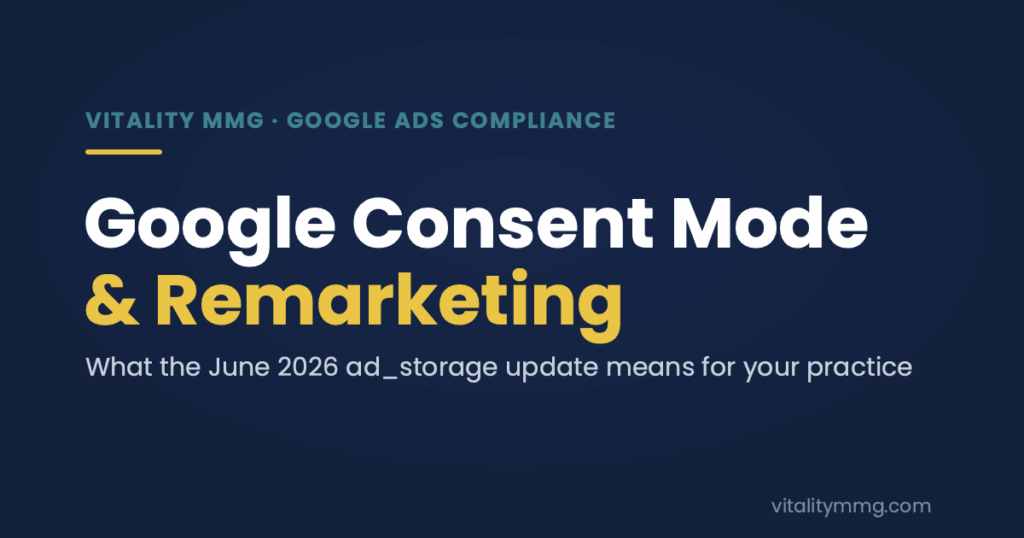 Google consent mode remarketing update featured image for the Vitality MMG blog